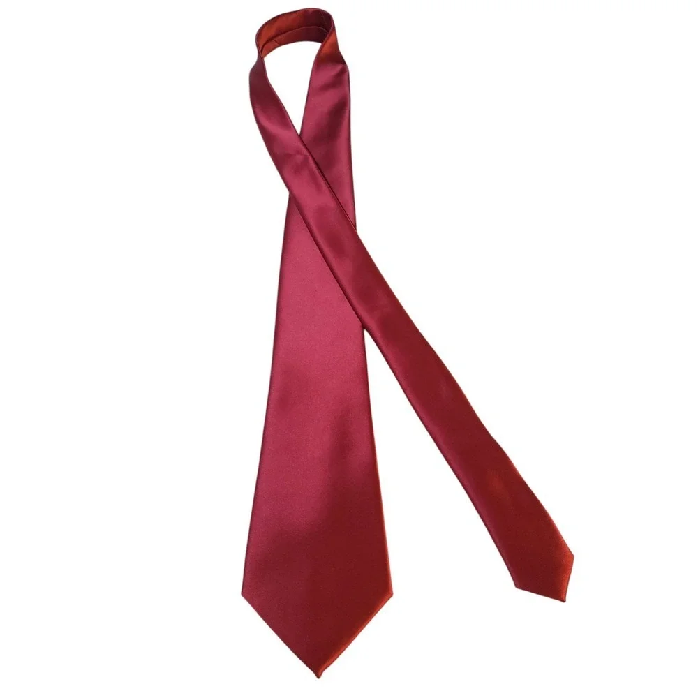 Arrow Mens Tie Necktie Designer Luxury‎ Solid Red Satin Formal Power Preppy